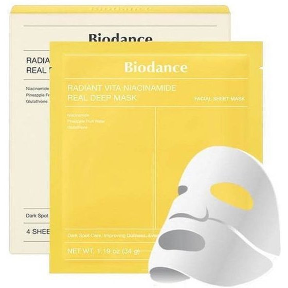 Biodance Radiant Vita Niacinamide Real Deep Mask 4 sheets - (1035)