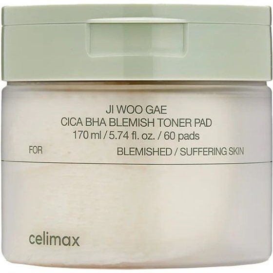 Celimax Ji Woo Gae Cica BHA Blemish Toner Pad 170ml / 60 pads - (1546)