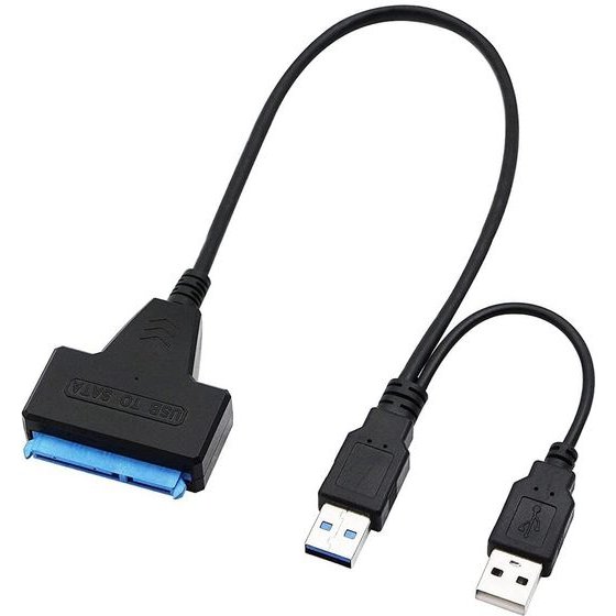 Powertech ������� �������� HDD/Ssd 2x Usb �� SATA, DC, 5GBps - (CAB-U163)