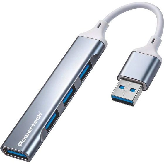 Powertech Usb Hub 4x �����, Usb 3.0, 5Gbps, Usb �������, ���� - (PTR-0207)