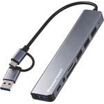 Powertech Usb Hub �� Card reader, 8 �����, Usb & USB-C �������, ���� - (PTR-0205)