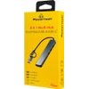 Powertech Usb Hub �� Card reader, 8 �����, Usb & USB-C �������, ���� - (PTR-0205)