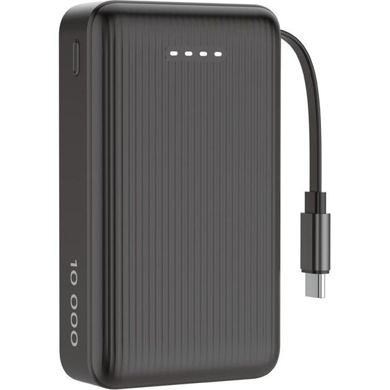 Deltaco Power Bank 10.000 mAh, 1xUSB-C, 1x ������������ ������� USB-C, Pd 20 W, ����� - (PB-CC102)