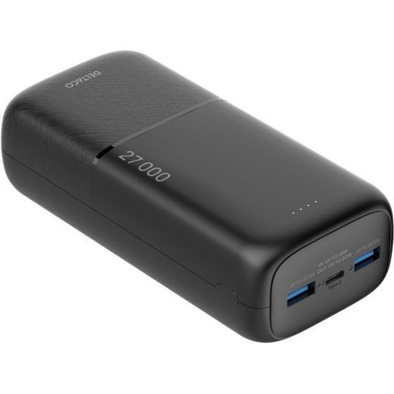 Deltaco Powerbank 27.000 Mah Fast Charge, 2x USB-A 22.5W, 1x USB-C Pd 20W, ����� - (PB-C1011)