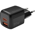 Fitpaddy ��������� ����� ������� 30W Mini Gan Travel Charger, 1xUSB-A, 1xUSB-C ������ - (TC30WBK)