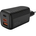 Fitpaddy ��������� ����� ������� 65W Mini Gan Travel Charger, 1xUSB-A, 2xUSB-C ������ - (TC65WBK)