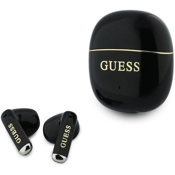 Guess Gold Line Glossy Classic Logo Tws Wireless Earphones Black - (GUTWSG3HGECK)