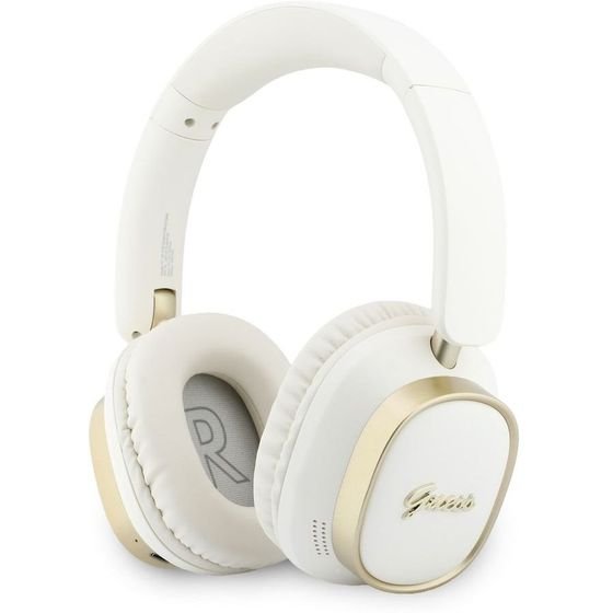 Guess Rectangle Metal Script Logo Enc Wireless Headphone White - (GUBHV28HGCSME)