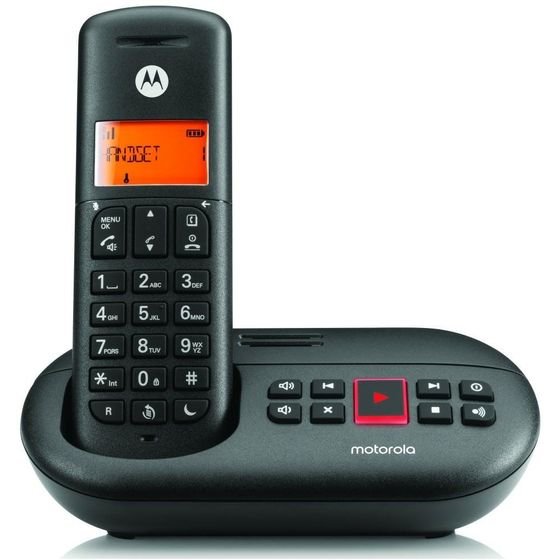 Motorola Cordless Phone With Answering Machine E211 Black - (107E211)
