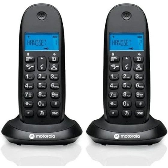Motorola Set Of C1002CB+ Cordless Landline Phones Black 2 psc. - (107C1002CB+)