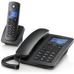 Motorola Set Of C4201 Cordless Landline + Landline Phones Black 2 psc. - (107C4201)