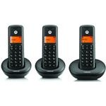 Motorola Set Of E203 Cordless Landline Phones 3 pcs. Black - (107E203)