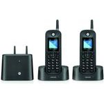 Motorola Set Of O202 Cordless Landline Phones 2 pcs. With Far Distance Antena Black - (107O202BL-EU)