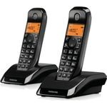 Motorola Set Of S1202 Cordless Landline Phones 2 pcs. Black - (107S1202BLACK)