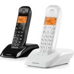 Motorola Set Of S1202 Cordless Landline Phones 2 pcs. Black White - (107S1202WB)
