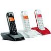 Motorola Set Of S1203 Cordless Landline Phones 3 pcs. Black White Red - (107S1203MIXCOLOR)
