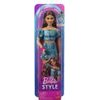Mattel Barbie: Style - Barbie Fashionistas Doll With Brown Hair, Wearing Turquoise Snake Print Skirt & Turquoise Snake Print Top #250 (JJN63)