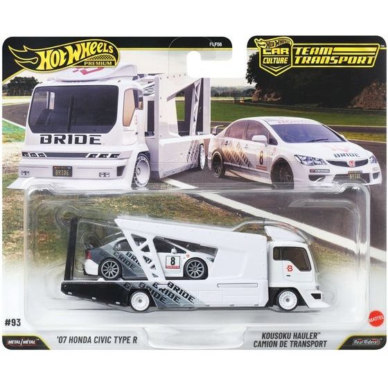 Mattel Hot Wheels Premium: Car Culture Team Transport - Hw Honda Civic Type-R & Kousoku Hauler Vehicles (JHX94)
