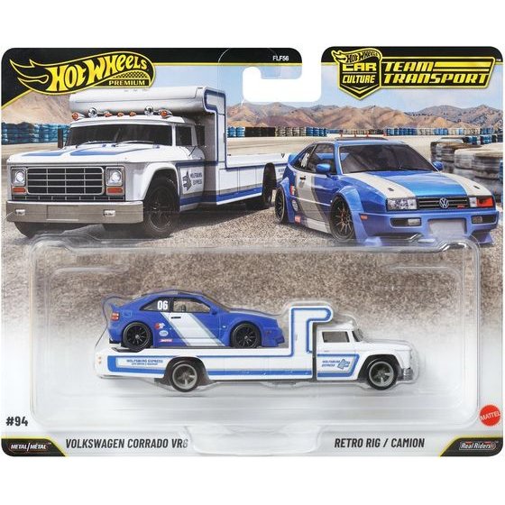 Mattel Hot Wheels Premium: Car Culture Team Transport - Volkswagen Corrado VR6 & Retro Rig / Camion Vehicles (JHX95)