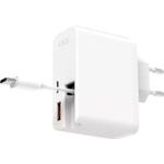 Ksix ��������� 1xUSB-A, 1xUSB-C, 65W, GaN, PPS, Power Delivery, �� ������������ ������� USB-C, ������ - (BCD65WB01)