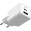 Ksix ��������� ����� �������, 1xUSB-A, 1xUSB-C, 30W, GaN, PPS, Power Delivery ������ - (BCD30GANACB)