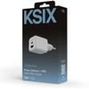 Ksix ��������� ����� �������, 1xUSB-A, 1xUSB-C, 30W, GaN, PPS, Power Delivery ������ - (BCD30GANACB)
