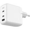 Ksix ��������� ����� �������, 1xUSB-A, 2xUSB-C, 65W, GaN, PPS, Power Delivery ������ - (BCD65GANACCB)