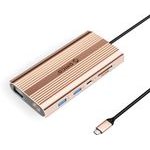 Orico Xdr 12-in-1 USB-C Docking Station USB-A USB-C Hdmi 4K Vga RJ45 Gigabit Pd 100W Sd And Microsd Card Reader - Rose Gold -XDR-X22-RG-Bp - (ORICO-XDR-X22-RG-BP)