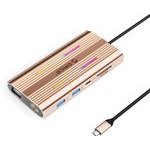 Orico Xdr 12in1 Rgb USB-C Docking Station 3x USB-A USB-C Pd 100W Hdmi 4K Vga RJ45 Gigabit Sd And Microsd Card Reader - Rose Gold -XDR-X2-RG-Bp - (ORICO-XDR-X2-RG-BP)