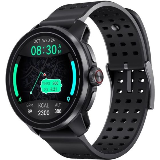 QCY Track S10 Watch Black 1,43 Amoled Hd Dual Band 6 Sat GPS, Gyroscope Geomagnetometer - (QCY Track S10 Black)