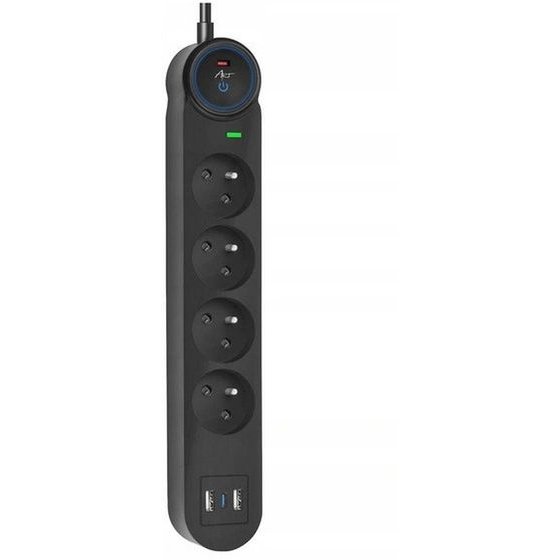 ART Extension Cord 4 Sockets + 2 x Usb A + Usb C FU810 1,5 m black
