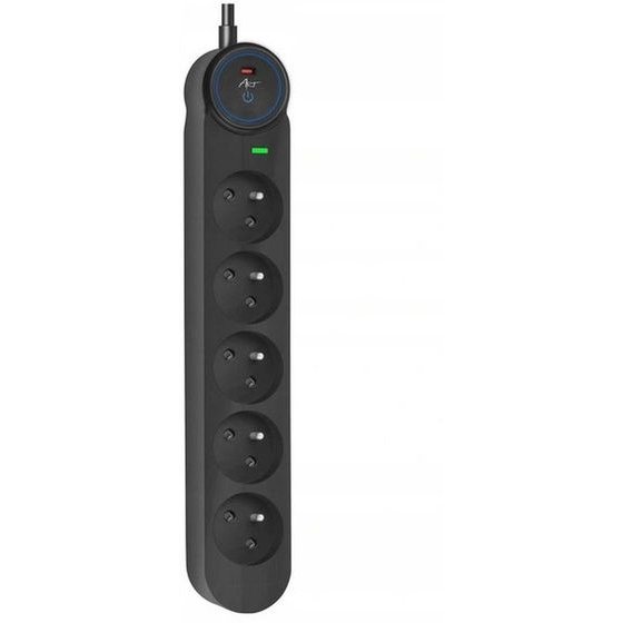 ART Extension Cord 5 Sockets F2100 1,5 m black