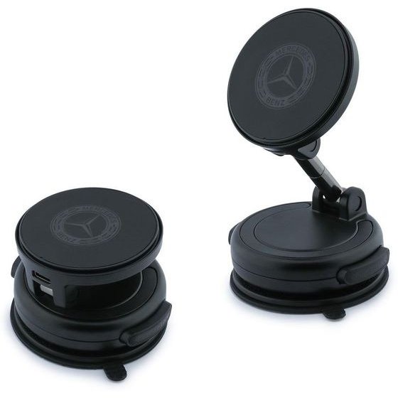 MERCEDES Foldable Magnetic Car Holder With Wireless Charging Black - (MEFWC15WRLX33WVILK)