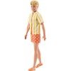 Mattel Barbie: Style - Ken Fashionistas Doll With Blond Hair, Yellow Polka-Dot Board Shorts With Yellow & White Striped Shirt #252 (JJN66)