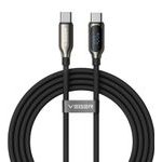 Veger Cable With Led Display Type C To Type C Pd 5A 100W CC1-Xhj 1,5 m black