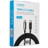 Veger Cable With Led Display Type C To Type C Pd 5A 100W CC1-Xhj 1,5 m black