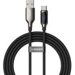 Veger Cable With Led Display Usb A To Type C Pd 3A 66W AC1-Xhj 1,2 m black