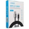 Veger Cable With Led Display Usb A To Type C Pd 3A 66W AC1-Xhj 1,2 m black