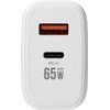 Veger Phone Charger Usb A + Typ C Pd QC3.0 3,25A 65W + Cable Usb C To Usb C TR67 white