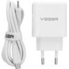 Veger Phone Charger Usb A + Typ C Pd QC3.0 3,25A 65W + Cable Usb C To Usb C TR67 white