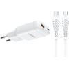 Veger Phone Charger Usb A + Type C Pd 45W + Data Cable Type C To C 100W TR121 white