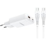 Veger Phone Charger Usb A + Type C Pd 65W + Data Cable Type C To C 100W TR122 white