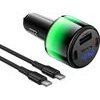 Hoco Car Charger Usb A + 2xUsb C Pd QC3.0 37W + Cable Usb C To C Z69A black
