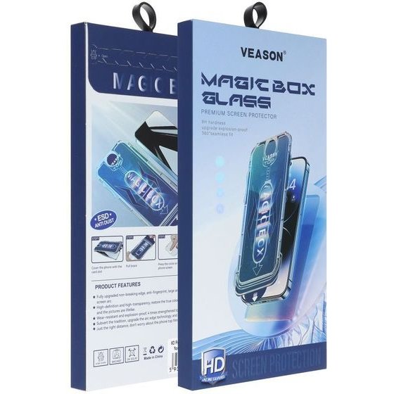 Veason 6D Pro Easy-Install Glass + Applicator - For Iphone 18 Pro Max black