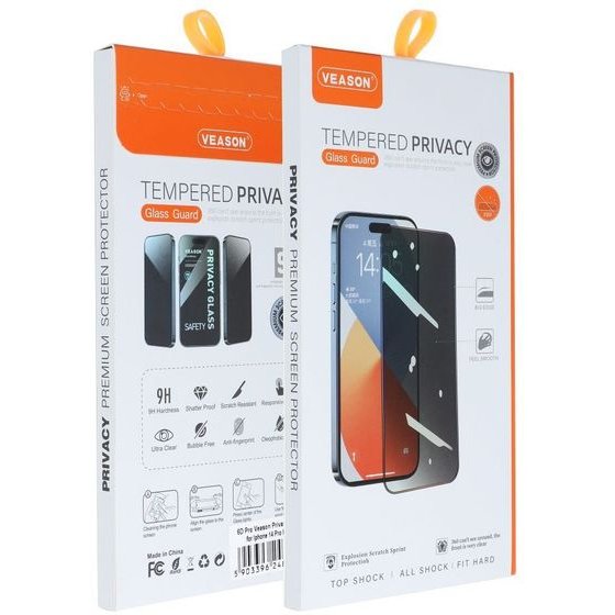 Veason 6D Pro Privacy Glass - For Iphone 18 Pro black