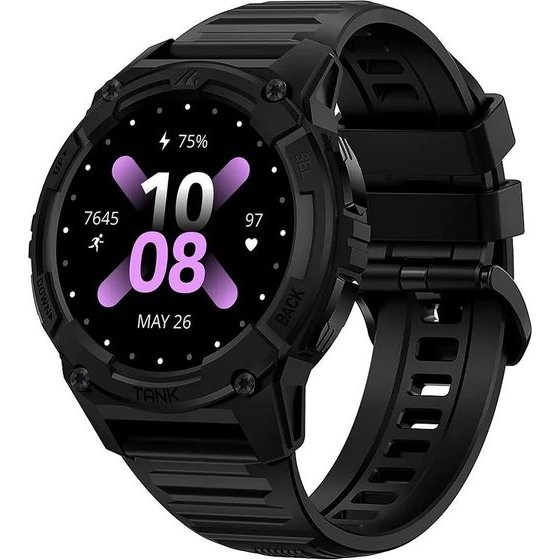 KOSPET Smartwatch Tank S2, Heart rate, 1.32'' AMOLED, GPS, 5 Atm & IP69K, ����� - (KOS-TANKS2-BK)