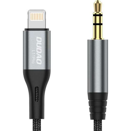 Dudao Audio Cable Lightning - Mini Jack 3.5mm 1m Gray (L11PRO) 6976625335596 - (L11Pro-new)