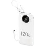 Dudao K13 10000mAh Powerbank With Built-In Cable - White K13-White - (K13-New White)