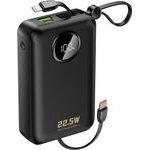Dudao K14+ Powerbank 20000mAh 22.5W USB-C / USB-A / Built-In Lightning And USB-C Cables - Black - (K14+ black)