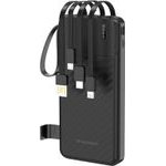 Wozinsky 10000mAh 10W Powerbank With Built-In Cables And Flashlight - Black 5907769388095 - (W11-B)